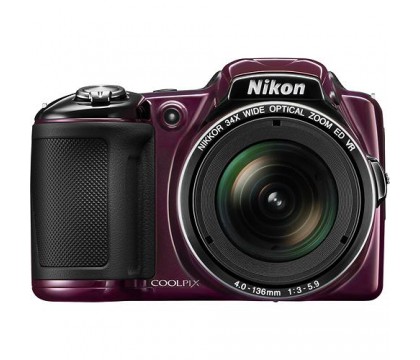 نيكون ( L830) كاميرا ديجيتال + حقيبة + كارت ميموري 8 جيجا بايت - احمر غامق
